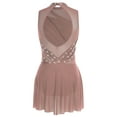 thumbnail image 3 of renvena Costume de Danse Lyrique Robe de Ballet Moderne Sans Manches avec Strass Contemporain Café L, 3 of 9