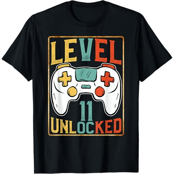 Level 11 Unlocked 11th Birthday Video Games Lover Gamer T-Shirt