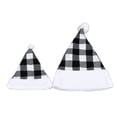 thumbnail image 2 of Gorro navideño de fieltro gorro navideño a cuadros en blanco y negro cálido y cómodo para adultos y niños ANGGREK Otros, 2 of 8