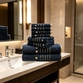 thumbnail image 6 of Bxaolu 8 Piece Bath Towel Set, Microfiber Bathroom Towel - 2 Bath Towels, 2 Hand Towels, and 4 Wash Cloths, Super Soft, Star Pattern Highly Absorbent Towels for Bathroom, Gym, Hotel, and Spa, 6 of 8