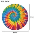 thumbnail image 6 of Rainbow Tie Dye Mandala Pattern Round Tablecloth 60"x60",Wrinkle Wipeable Table Cloth for Kitchen Dining Room Picnic Patio Party, 6 of 6