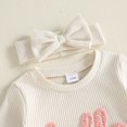 thumbnail image 6 of Cjfdfy Newborn Baby Girl Fall Outfit Hello Sis Embroidered Long Sleeve Waffle Knit Romper With Hairband Cute Baby Coming Home Fall Winter Clothes 0-18 Months, 6 of 9