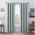 thumbnail image 2 of Eclipse Lollie Trellis Blackout Rod Pocket Curtain Panel, Set of 2, Blue, 104x63, 2 of 2