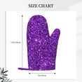 thumbnail image 2 of Hirioo Purple Glitter for Silicone Oven Mitts for BBQ, Baking, Cooking, Set of 2, Heat Resistant 260℃, Non-Slip Kitchen Essentials, 2 of 6