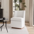 thumbnail image 4 of Kidol & Shellder Accent Chairs 4PCS Boucle Modern Living Room Chair with Thickened Cushion, Curved Back Fabric Lounge Chair with Solid Wooden Base Easy to Assemble, White, 4 of 8