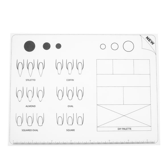 FRCOLOR acrylic nail mat Acrylic Nail Training Mat Silicone Trainer Sheet for Application Practice,15.75"X11.81"X0.12"