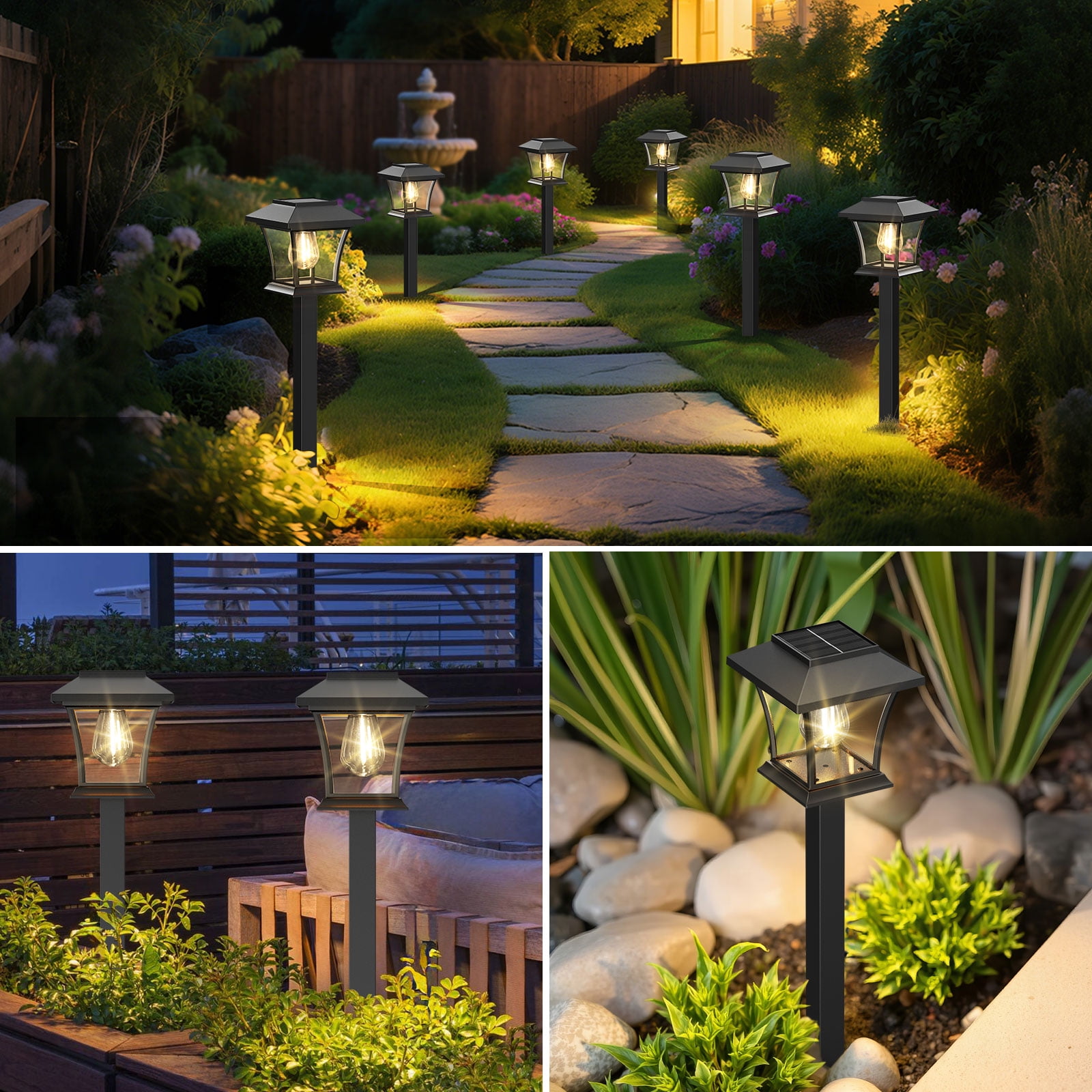 12 Pack Solar Lights Outdoor for Garden Walkway Pathway Lawn Yard Decorative Landscape Lighting. (Warm White, 12)