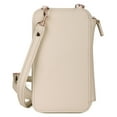 thumbnail image 5 of Julia Buxton Women's Pebble RFID Everywhere Crossbody Vegan Leather, White Pepper, 5 of 6