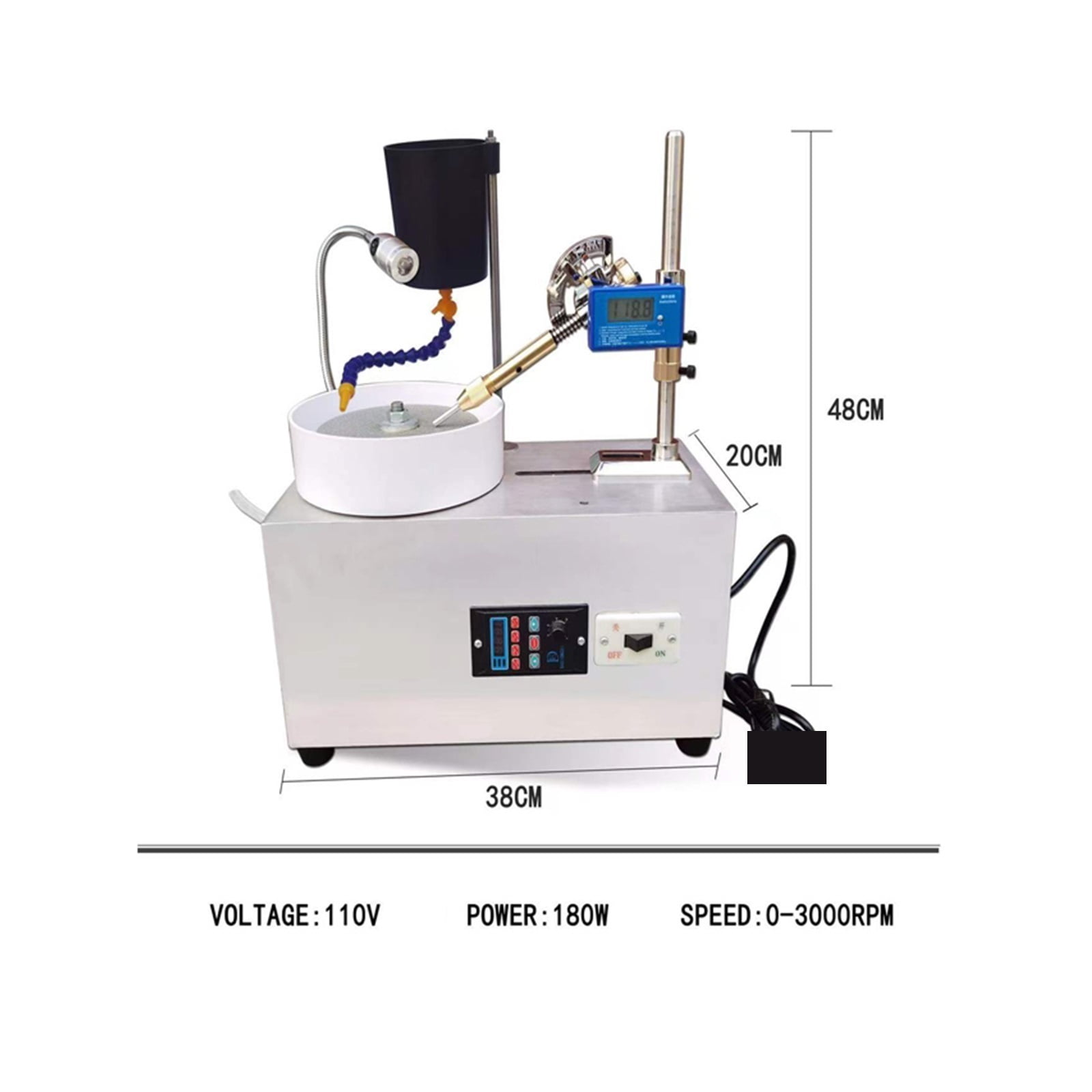 Gem Faceting Machine Grinding Polishing Machine DC Stepless Speed Gem Angle Grinder Precision Jewelry Stone Polishing Machine Molding Machine ,Easy to Operate