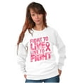 thumbnail image 3 of Fight to Live Breast Cancer Women Plus Size Crewneck Sweatshirt Brisco Brands 3X, 3 of 5