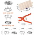 thumbnail image 7 of Five Claw Buckle Tool Set, Metal Snap Buttons with Fastener Pliers Tool Kit, Snap Fasteners Kit with Pliers Tool, Snap Button DIY Craft Kit (Colorful,200pcs Set), 7 of 7
