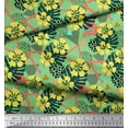 thumbnail image 3 of Soimoi Rayon Fabric Triangle,Floral & Monstera Leaves Print Fabric by Yard 56 Inch Wide, 3 of 3