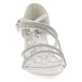 thumbnail image 4 of Forever Glamour-28 Kids Rhinestone Flower Sparkling Bling Heel designed Dress Sandals, White/White, 3, 4 of 4
