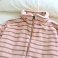 thumbnail image 6 of XRoczxe Women's Striped Fleece Jacket, Soft Sherpa Full Zip Pullover with Pockets, Cozy Warm Winter Coat for Casual Outdoor Fall Wear, 6 of 8