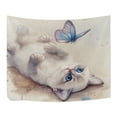 thumbnail image 3 of WOBOGO Blue Eyes Ragdoll Cat Tapestry 60×51in Home Living Room Bedroom Wall Hanging Ornaments, 3 of 10
