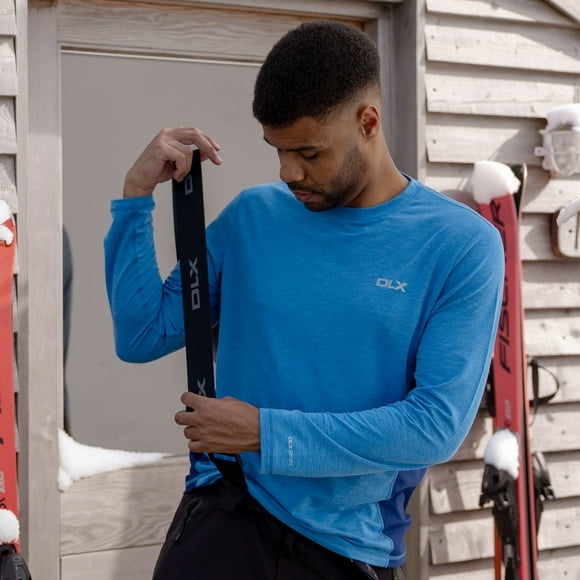 DLX Trespass Mens Top Charlie - Long Sleeve T-Shirt, Round Neck, Raglan Sleeves, Mesh Side Panels for Ventilation, Breathable Fabric, Quick Dry