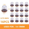 thumbnail image 1 of 16pcs New Chair Leg Protective Cover Thick Silicone Stool Table Mat Non-slip Floor Feet Pads Caps Furniture Legs, 1 of 5