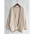 thumbnail image 3 of Women'S Oversized Cardigan Sweaters Fall Long Lantern Sleeve Knit Open Front Apricot Color S, 3 of 6