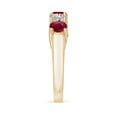thumbnail image 3 of ANGARA Natural Half Eternity Five Stone 1.38 ct Ruby and Diamond Wedding Band in 14K Yellow Gold for Women (Size-4.5mm) | July Birthstone, Anniversary, Jewelry Gift for Women | Natural Ruby Ring, 3 of 9