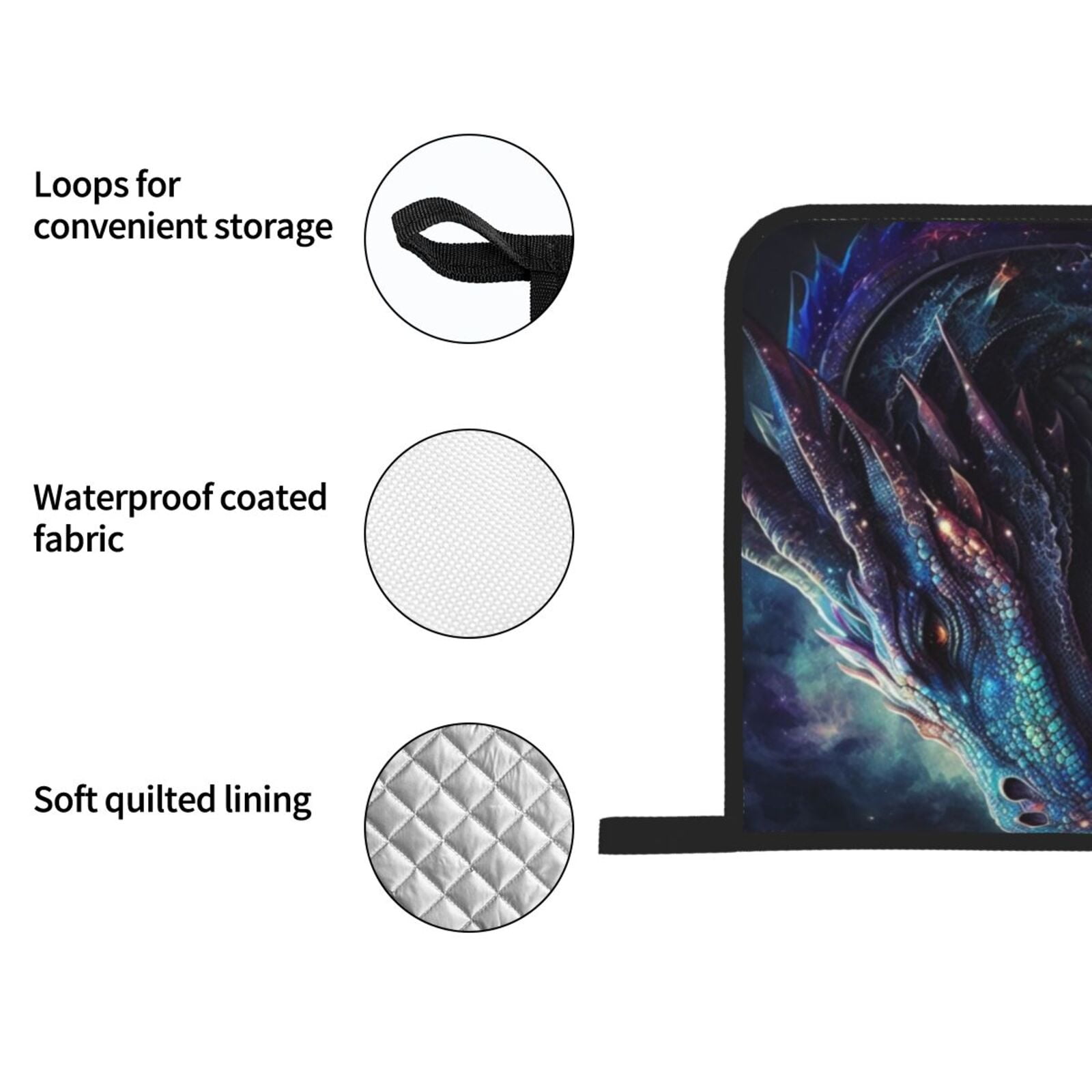 Dragon Cool Art Galaxy 4Pcs Oven Mitts and Pot Holders Sets Oven Kitchen Gloves Hot Pads for Cooking BBQ Baking Grilling
