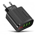 thumbnail image 3 of Charging Blocks Quick Charging Blocks 3 USB Ports LED Digital Display Cell Phone Brick Charging Cube Phone Charging Adapter US plug [flat feet] black, 3 of 5