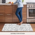 thumbnail image 5 of Boho Gray Flower Door Mat&nbsp;Indoor Outdoor Entrance,Non Slip Small Rug for Kitchen Bathroom Entryway Rug,Vintage Farmhouse Leaf Spring Plant Washable Doormat Floor Mat for Office 18x30 Inch, 5 of 8