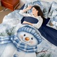 thumbnail image 4 of Manfei Christmas Snowman 7 Pieces Bedding Comforter Set,Pine Cone Full Bedding Set,White Blue Brown Fitted Sheet Flat Sheet For Girl Boys,Super Cozy Room Decor Reversible, 4 of 8