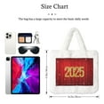 thumbnail image 3 of Yiaed Happy New Year 2025 Print Fluffy Shoulder Bag Plush Bags Women Ladies Tote Bag Fluffy White Furry Purse Handbag for Autumn and Winter, 3 of 7
