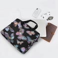 thumbnail image 5 of 16" Laptop Briefcase for Work Travel Laptop Shoulder Bag Carrying Handbag Laptop Case Pink and Cyan Butterflies, 5 of 8