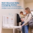 thumbnail image 3 of ECR4Kids Horizontal Wall-Mounted Diaper Changing Station, Baby Changer, White Granite, 3 of 9