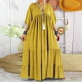 thumbnail image 1 of Robes pour Femmes 2024 Été Robe Décontractée Oversize Col en V Manches 3/4 Ample Coton Fluide Bohème Robes Soleil Rabais de 50 % Liquidation!, 1 of 6