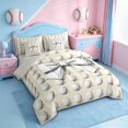 thumbnail image 2 of Erosebridal Golf Ball Sport 7pcs Bedding Comforter Set For Kids,Girls Cute Bowknot Queen Bedding Sets,Reversible lightgray, 2 of 7