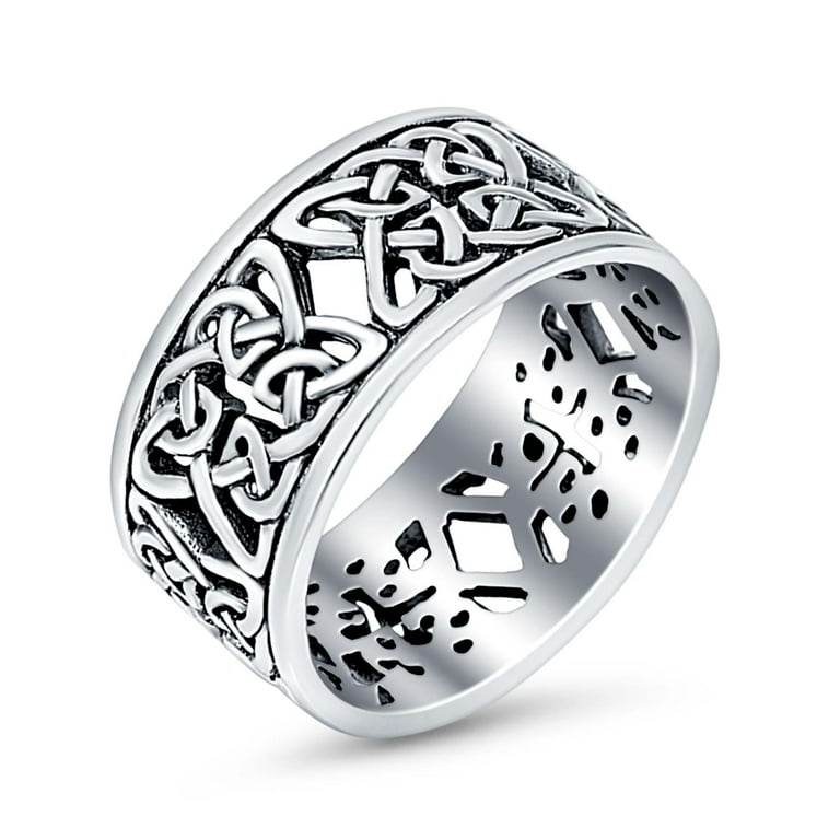 Weave Celtic Oxidized Band Solid 925 Sterling Silver Thumb Ring