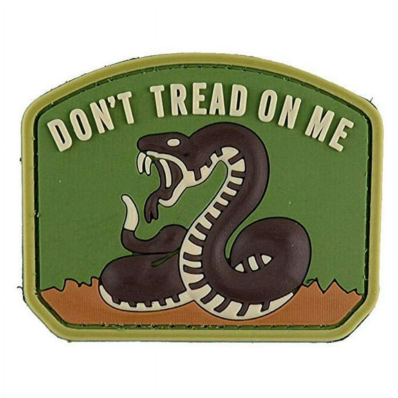 LIVABIT PVC Rubber 3D Morale Patch MP-19 Tactical Airsoft Paintball Don't Tread on Me Snake OD Green