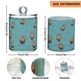thumbnail image 5 of Yayeee 4 Pack Qtip Holder Bathroom Cotton Swab Canister with Lid Clear Dispenser Set, Cartoon Capybaras, 5 of 6