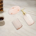thumbnail image 3 of Unique Bargains 1 Set Reusable Waves Bathroom Accessories Kit Pink Glass, 3 of 4