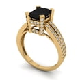 thumbnail image 2 of 2.45 ct Emerald Cut Natural Onyx Solitaire with Accents Engagement Ring for Women in 18K Yellow Gold, 2 of 5
