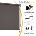 thumbnail image 5 of CozyHome Outdoor Roller Shade 6' x 8', Cordless Patio Shade with Crank Handle, 95% UV Protection, Aluminum Privacy Sun Shade for Patio, Brown, 5 of 10