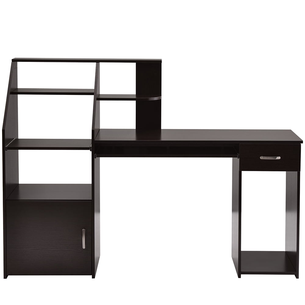 Lowestbest Multi-Functions Computer Desks, Home Office Desk Table with Cabinet, Espresso Lowestbest Multi-Functions Computer Desks, Home Office Desk Table with Cabinet, Espresso