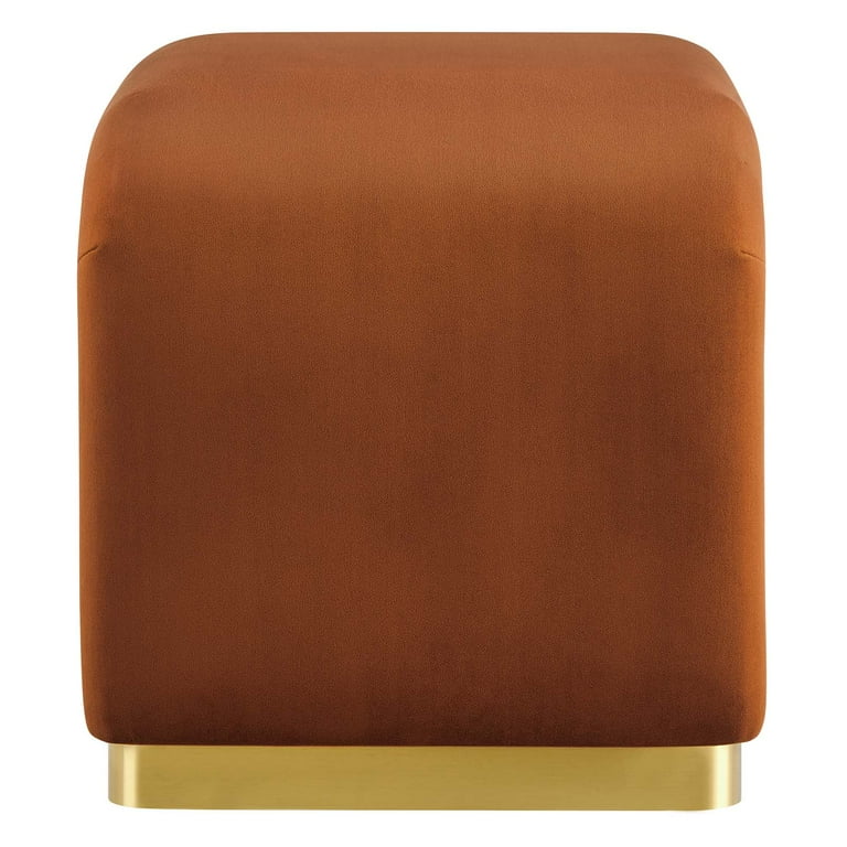 Koda Performance Velvet Waterfall Stool in Brass Rust