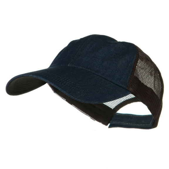 Big Size Low Profile Special Cotton Mesh Cap - Denim Brown XL-3XL