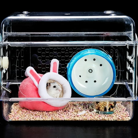 SPRING PARK Hamster Bed House, Winter Warm Cotton Cage Nest for Small Pet Animals Guinea Pig Hedgehog Chinchilla Ferret Rat, Hamster Bed Accessories Cage Toys House Supplies