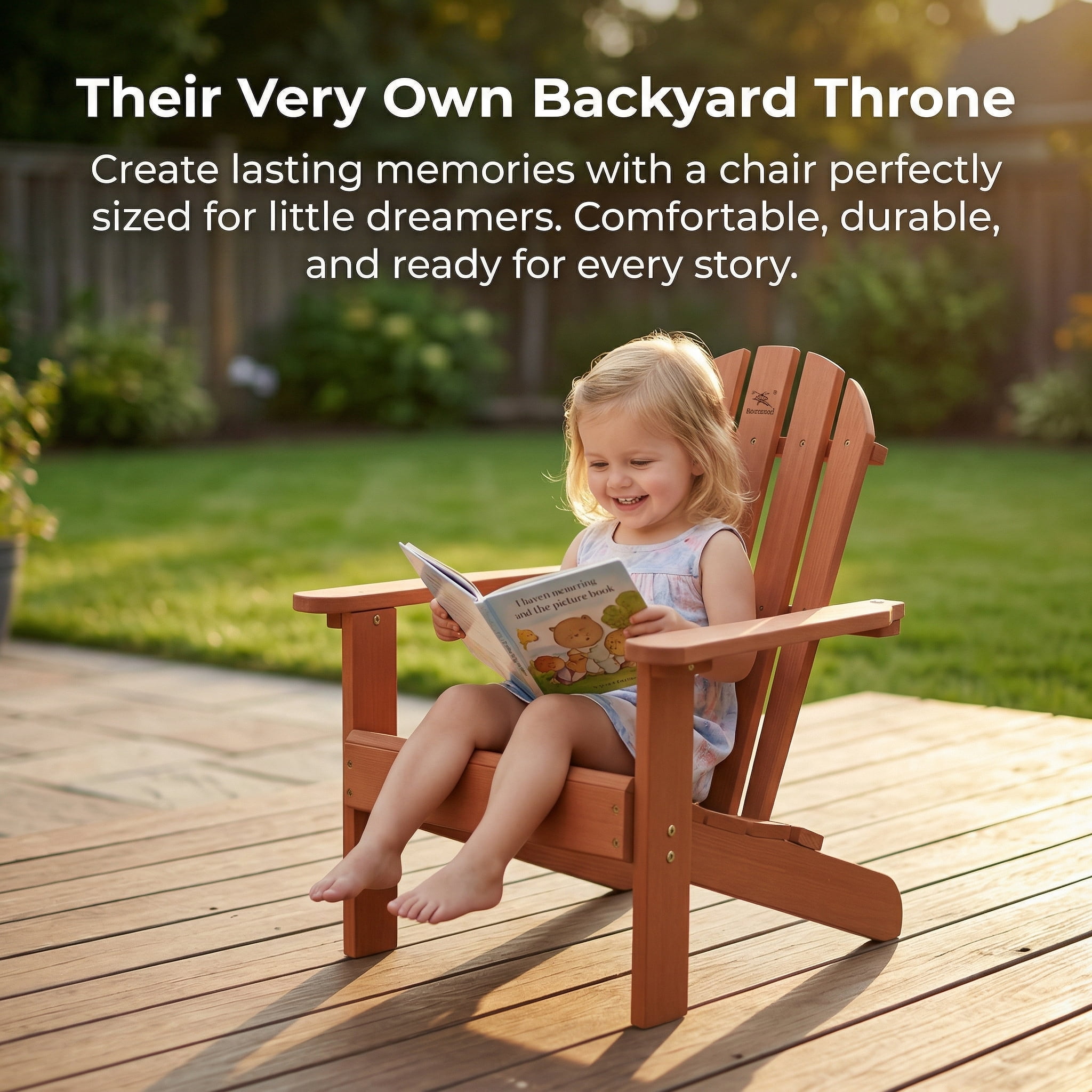 NOBOLEA Solid Wood Kids Adirondack Chair, Hemlock Outdoor Beach & Camping Seat, Safe Indoor Playroom Furniture, Easy Assembly Gift for Ages 3-10