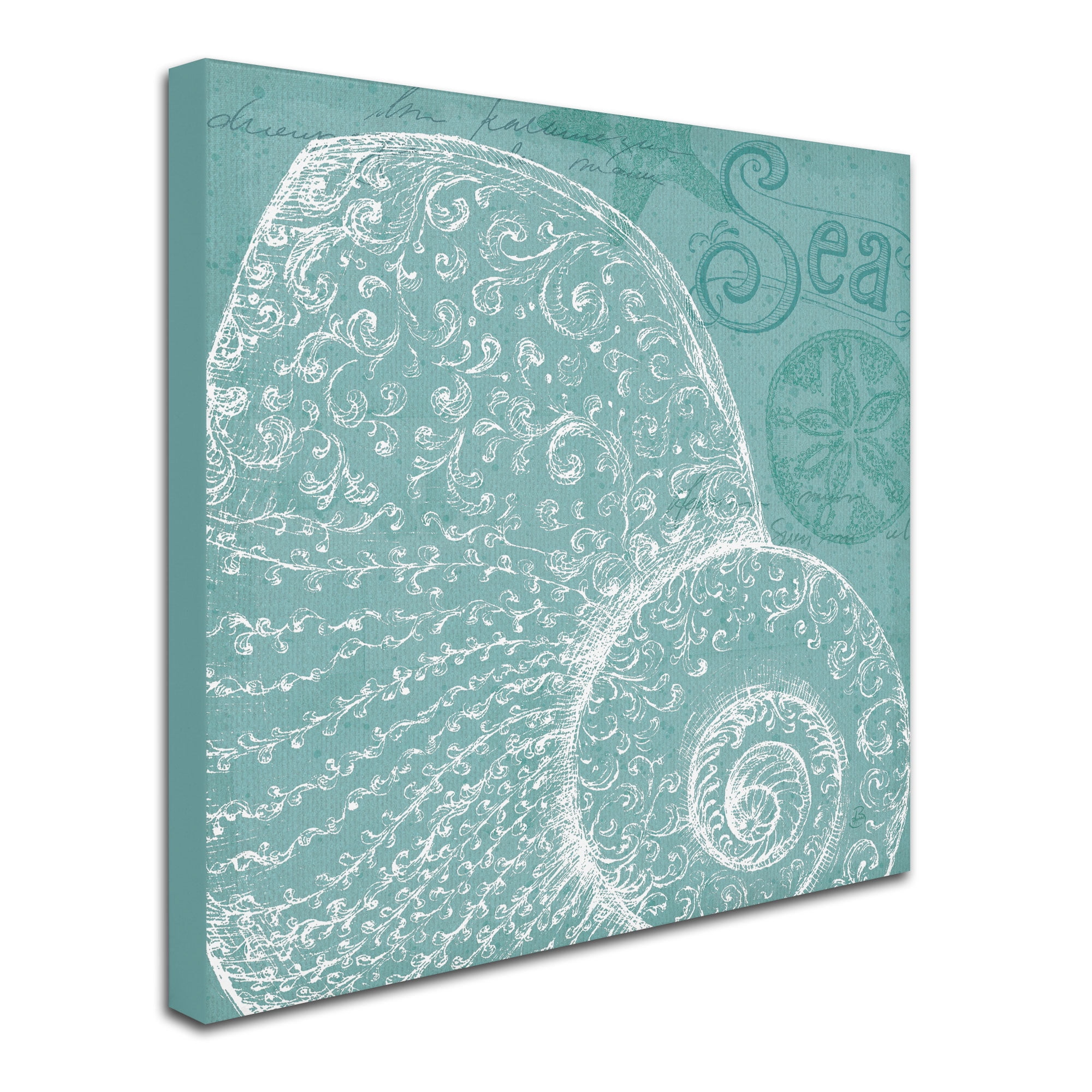 Trademark Fine Art WAP0100-C3535GG "Aqua Treasure IV" by Daphne Brissonnet 35" x 35" Frameless Art