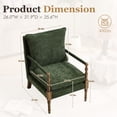 thumbnail image 2 of Villeston Chenille Accent Chair, Solid Wood Armrests Armchair, Single Sofa with Comfortable Cushions and Lumbar,Green, 2 of 6