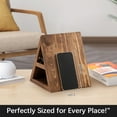 thumbnail image 5 of 2-Tier Wooden Triangle Book Rest, Nightstand Book Holder For Book Lovers 7.1”W x 7.1”D x 8.0”H,Nut Brown, 5 of 5
