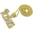 thumbnail image 5 of HIP HOP ICED 14K GOLD PLATED CUBIC ZIRCONIA KING PENDANT & 2mm 24" ROPE CHAIN FASHION NECKLACE LUXURY SET, 5 of 7