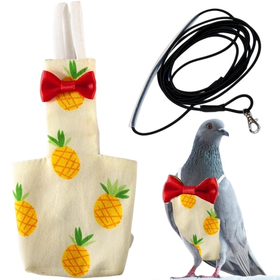 Bird Diaper Waterproof Bird Diapers with Bird Diaper Pants Harness and Leash, Yellow, Pineapple, XL, 2 Count, VIET ABEL CRAFTS