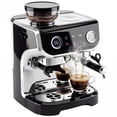 thumbnail image 1 of HOMCOM Espresso Machine with Built-in Grinder Milk Frother Steam Wand Black, 1 of 10