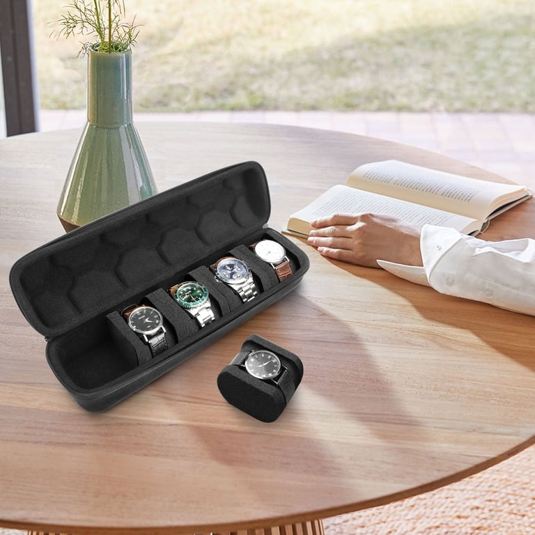 TSV 5 Slot Hard Watch Travel Case with Soft Pillows 